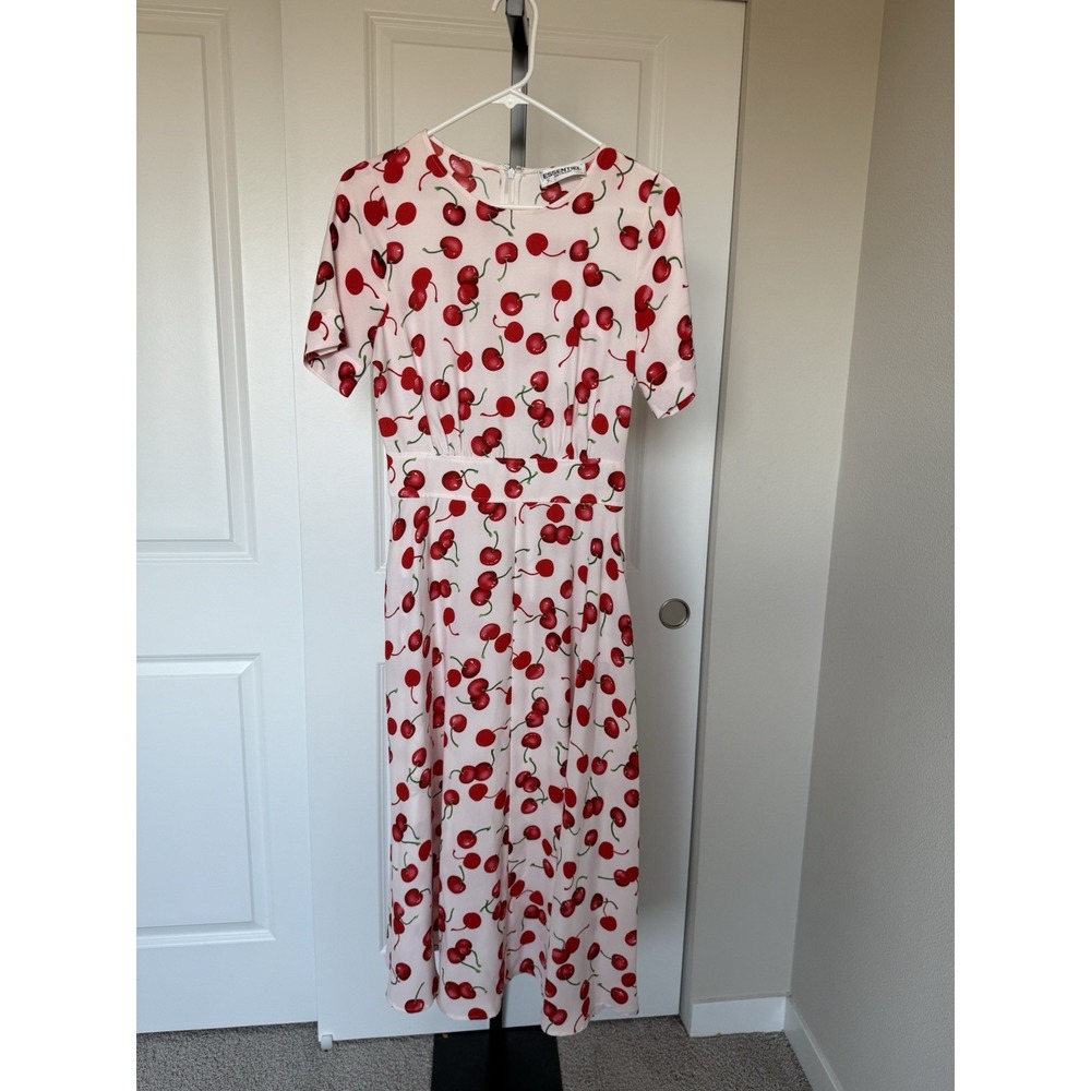 Essentiel Antwerp cherry print midi dress Size 36 US S - Picture 2 of 5